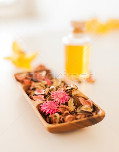 closeup of essential oil, flowers and pot-pourri Stock photo © dolgachov