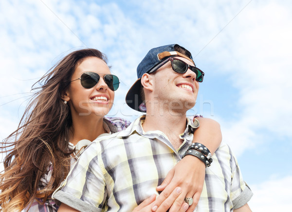 teenagers having fun outside Stock photo © dolgachov