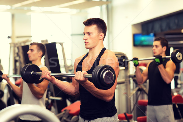 Stock foto: Gruppe · Männer · Fitnessstudio · Sport · Fitness · Lifestyle