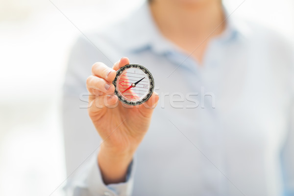 Femme main boussole gens d'affaires [[stock_photo]] © dolgachov