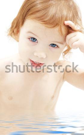 Vörös hajú nő víz kép nő szexi szemek Stock fotó © dolgachov
