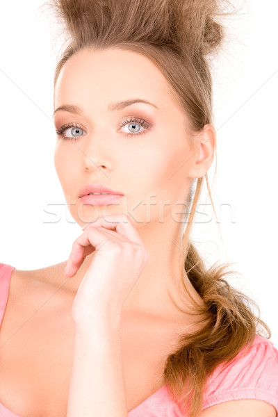 女性 明るい 画像 白 手 顔 ストックフォト © dolgachov