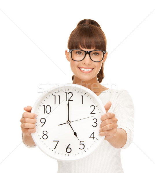 businesswoman with wall clock Stock photo © dolgachov