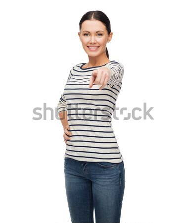 Mosolyog lány lezser karok boldogság emberek Stock fotó © dolgachov