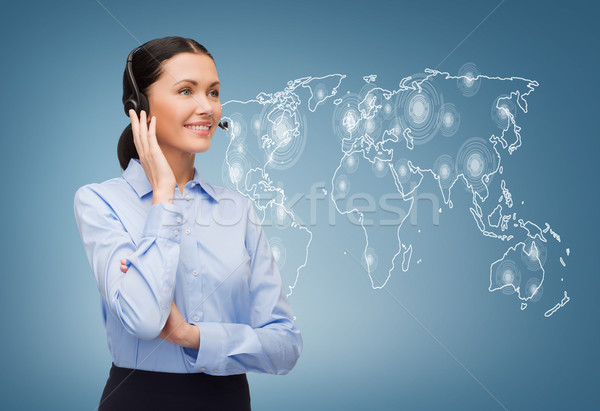 friendly female helpline operator Stock photo © dolgachov