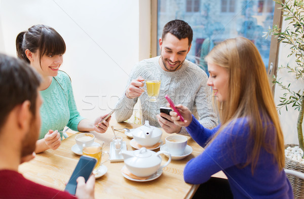 группа друзей заседание кафе люди Сток-фото © dolgachov