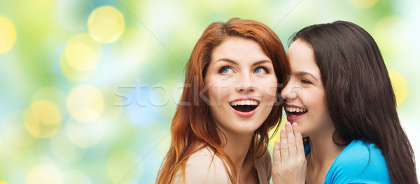 teenage girls or women whispering gossip Stock photo © dolgachov