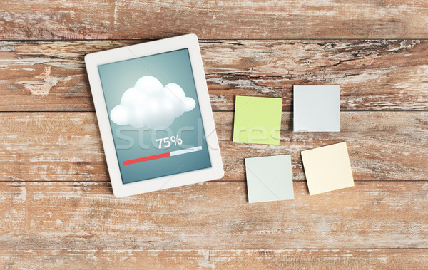  stickers and tablet pc transferring data Stock photo © dolgachov