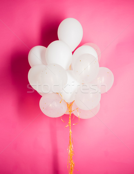 ストックフォト: 白 · ヘリウム · 風船 · ピンク · 休日