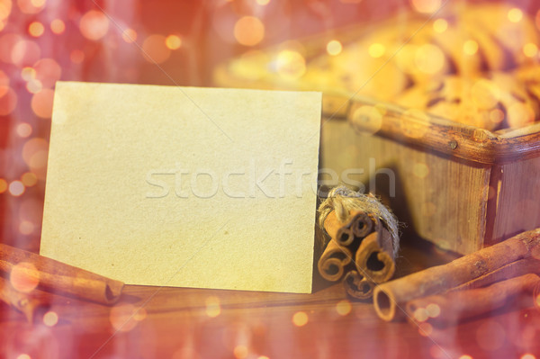 üdvözlőlap karácsony zab sütik sütés gasztronómiai Stock fotó © dolgachov