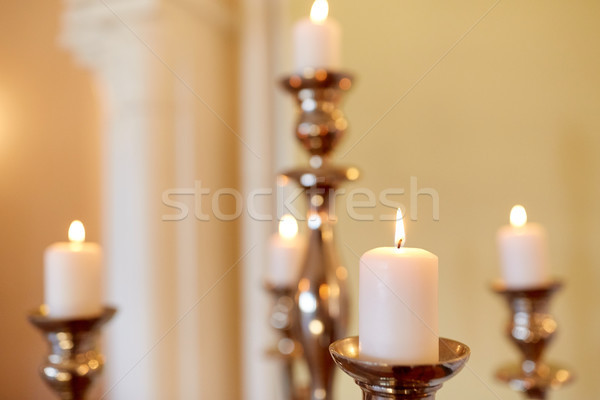 candles burning in church Stock photo © dolgachov