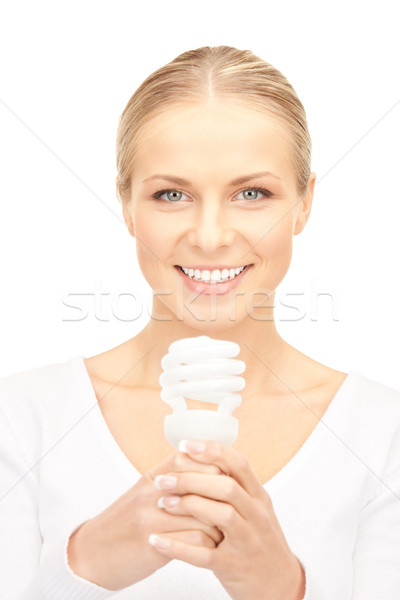 Femme énergie ampoule lumineuses [[stock_photo]] © dolgachov