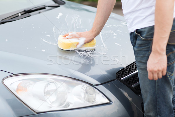 Człowiek mycia samochodu transport własność wody Zdjęcia stock © dolgachov