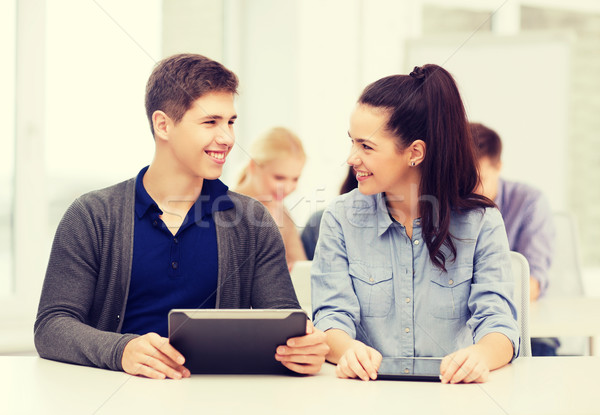 Foto stock: Estudantes · olhando · palestra · escolas · educação