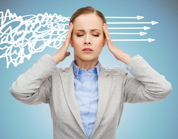 stressed woman covering her ears with hands Stock photo © dolgachov
