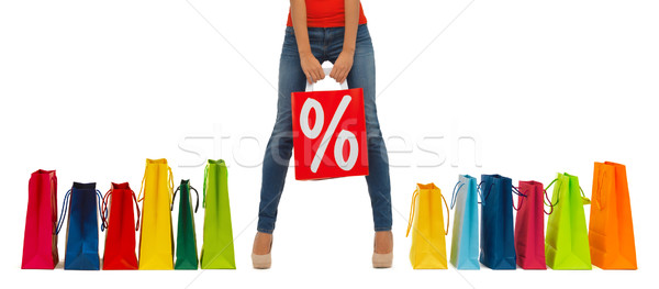close up of woman with shopping bag Stock photo © dolgachov