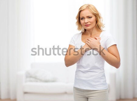 Unglücklich Frau Leiden Herzschmerz Menschen Gesundheitswesen Stock foto © dolgachov