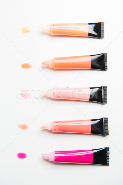 Lip gloss tubi cosmetici compongono bellezza Foto d'archivio © dolgachov