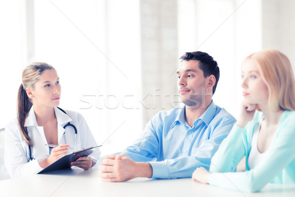 Stock photo: doctor with patients in cabinet