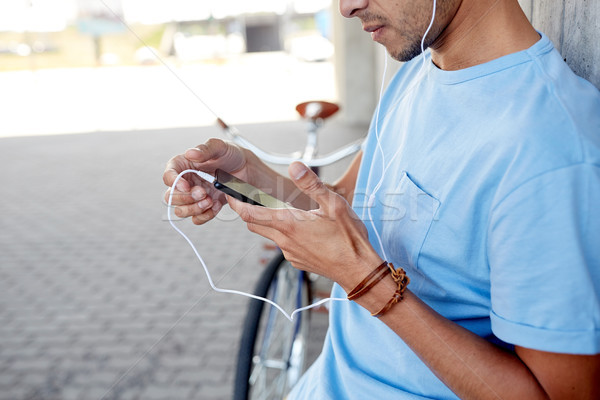 Foto stock: Homem · escuta · música · pessoas