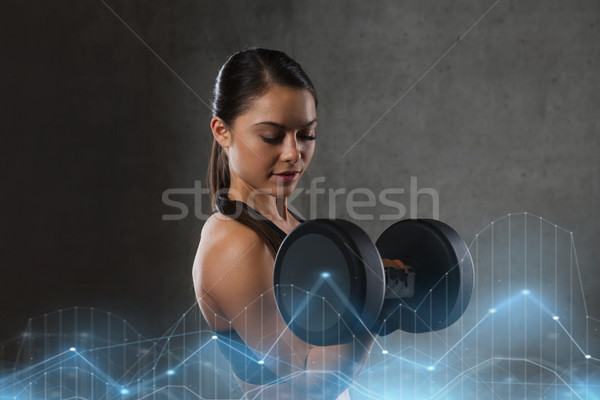 мышцы гантели спортзал фитнес спорт Сток-фото © dolgachov