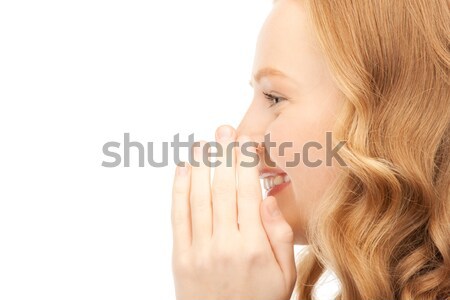 Stock photo: woman whispering gossip