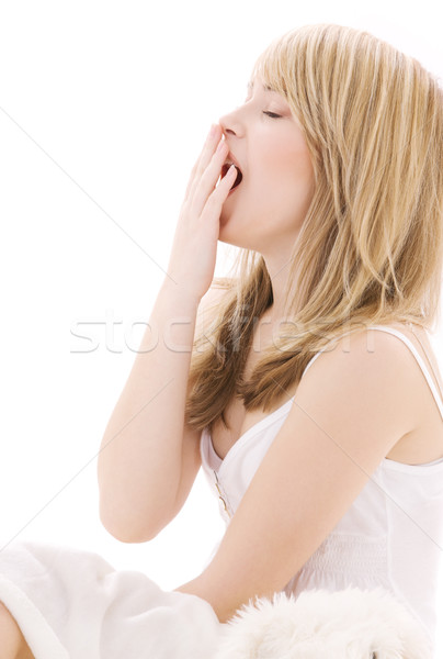 yawning girl Stock photo © dolgachov