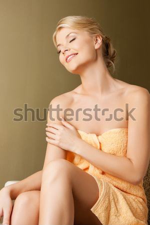 Mooie topless vrouw slipje heldere foto Stockfoto © dolgachov