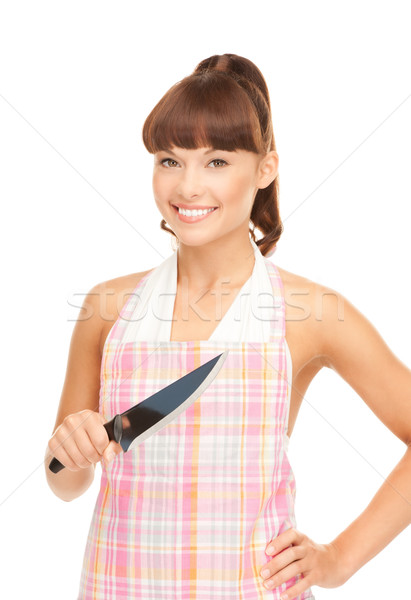 housewife with big knife  Stock photo © dolgachov