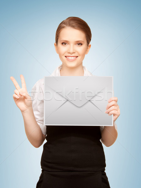 woman showing virtual envelope Stock photo © dolgachov