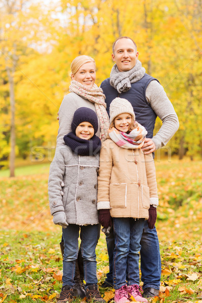 Stock foto: Glückliche · Familie · Herbst · Park · Familie · Kindheit · Jahreszeit