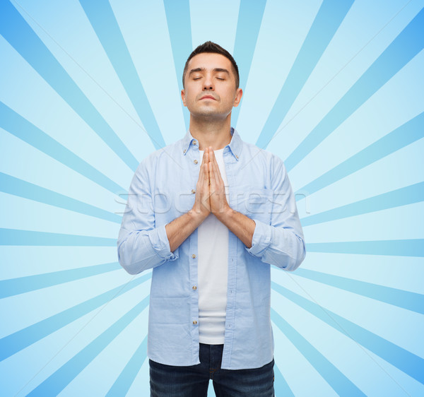 Stock photo: happy man praying