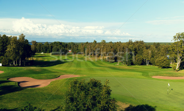 natural landscape with golf field or course view Stock photo © dolgachov