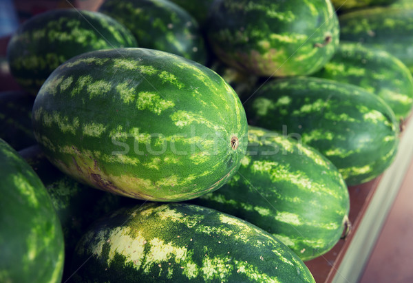 close up of watermelon at street farmers market Stock photo © dolgachov