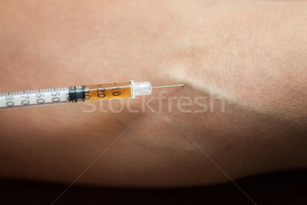 Stock fotó: Közelkép · szenvedélybeteg · kéz · készít · drog · injekció