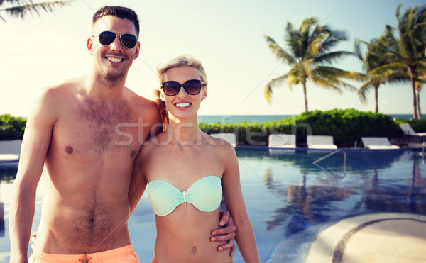 Glücklich Paar Badebekleidung Hotel Resort Stock foto © dolgachov