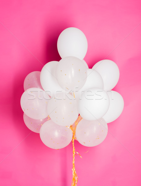 Blanco helio globos rosa vacaciones Foto stock © dolgachov