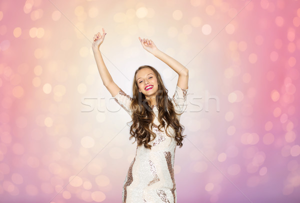 Feliz muchacha adolescente baile fiesta personas Foto stock © dolgachov