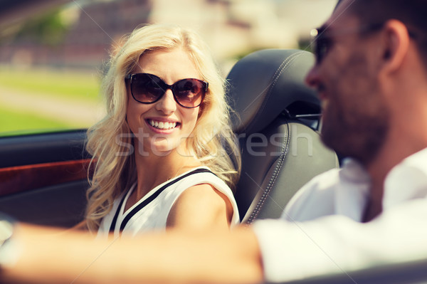 快樂 男子 女子 駕駛 敞篷車 汽車 商業照片 © dolgachov