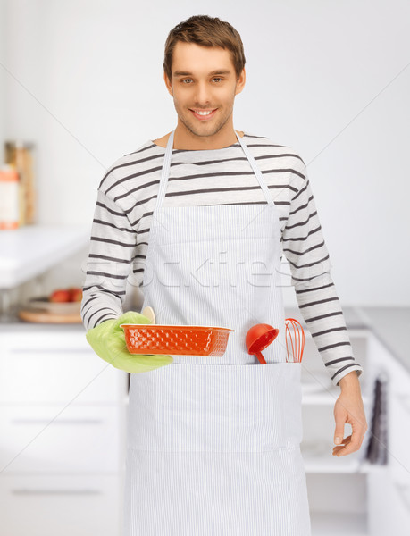 cooking man at kitchen Stock photo © dolgachov