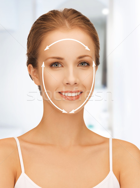 Faţă mâini femeie frumoasa imagine gata cosmetic surgery Imagine de stoc © dolgachov
