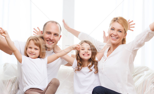 Stockfoto: Glimlachend · ouders · twee · nieuw · huis · familie