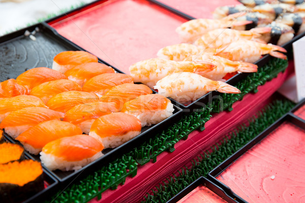 Stock photo: sushi sets at asian street market