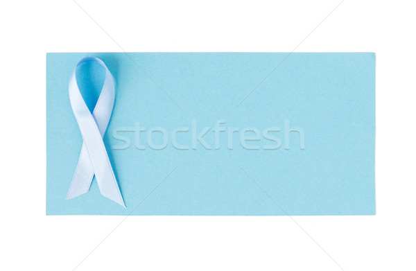 Blauw prostaat kanker bewustzijn lint papier Stockfoto © dolgachov