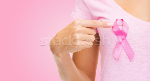 Kobieta raka świadomość wstążka opieki zdrowotnej Zdjęcia stock © dolgachov