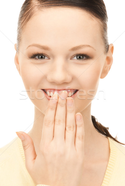 hand over mouth Stock photo © dolgachov