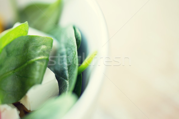 close up of vegetable salad bowl Stock photo © dolgachov