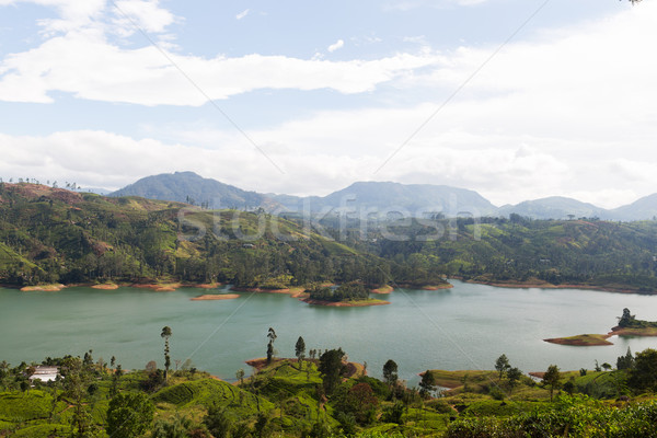 Meer rivier grond heuvels Sri Lanka Stockfoto © dolgachov