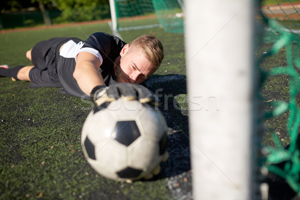 ゴールキーパー ボール サッカー 目標 フィールド スポーツ ストックフォト © dolgachov
