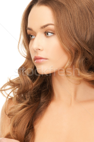 佳人 長長的頭髮 光明 圖片 女子 面對 商業照片 © dolgachov